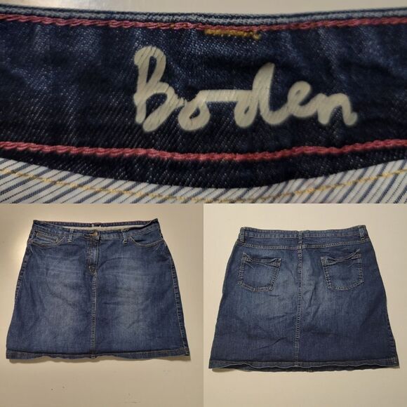 14R BODEN FLIP POCKET BLUE DENIM ABOVE KNEE JEAN SKIRT UK 18 / US 14 - Picture 12 of 12